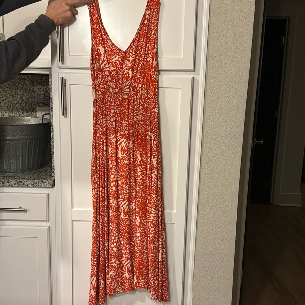 Orange and white dress